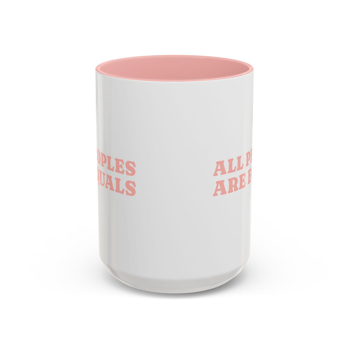 All People Are Equals Pink Handle Ceramic Mug (11, 15oz)