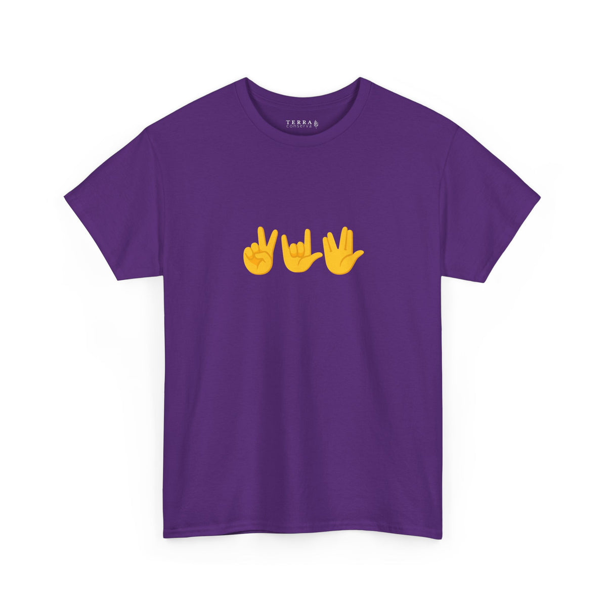 Peace, Love, Live Long Emoji Adult 100% Cotton T-Shirt (Multicolors)