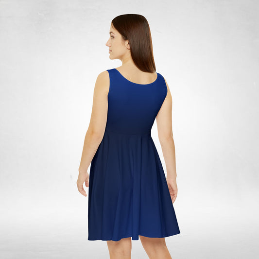 Sapphire Blue Ombré Women's Skater Dress