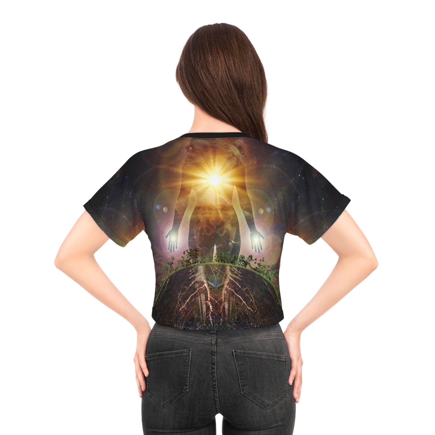 Persephone's Divinity Surreal Art Crop Top