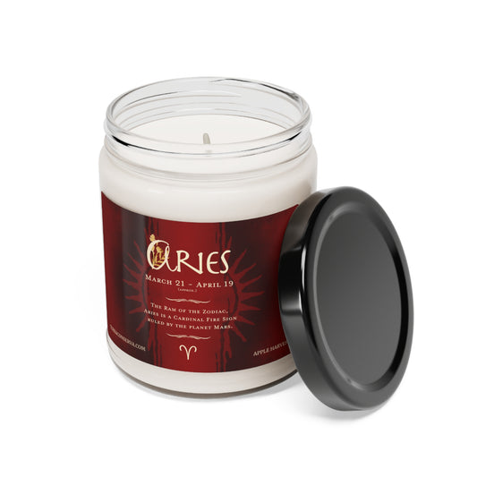 Aries Zodiac Vibes 9oz Soy Candle, 5 scents