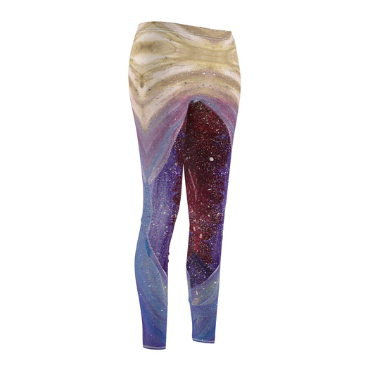 Plato's Cave Painting Women's Extra Soft Brushed Suede Leggings | Abstract Art on Clothes