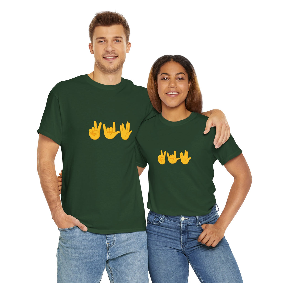 Peace, Love, Live Long Emoji Adult 100% Cotton T-Shirt (Multicolors)