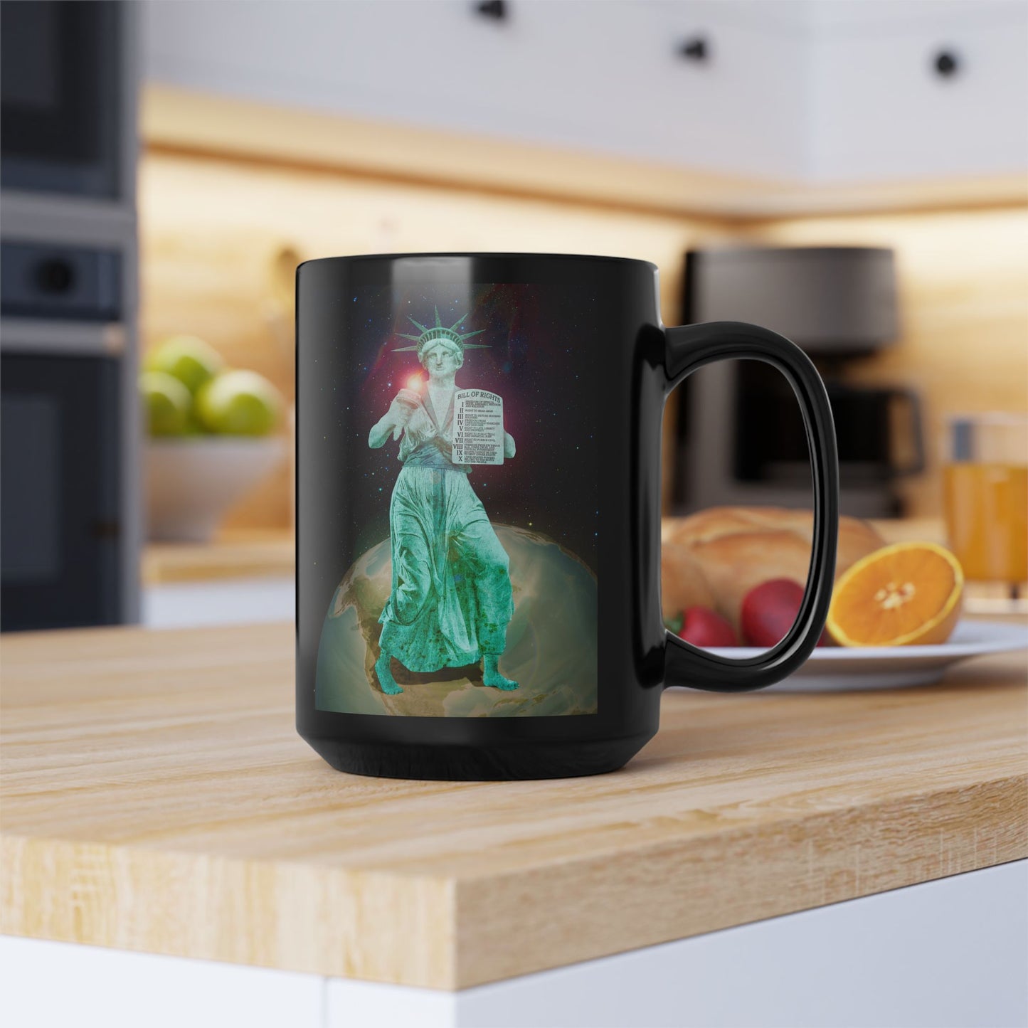 Divine Lady Liberty 15oz Black Mug