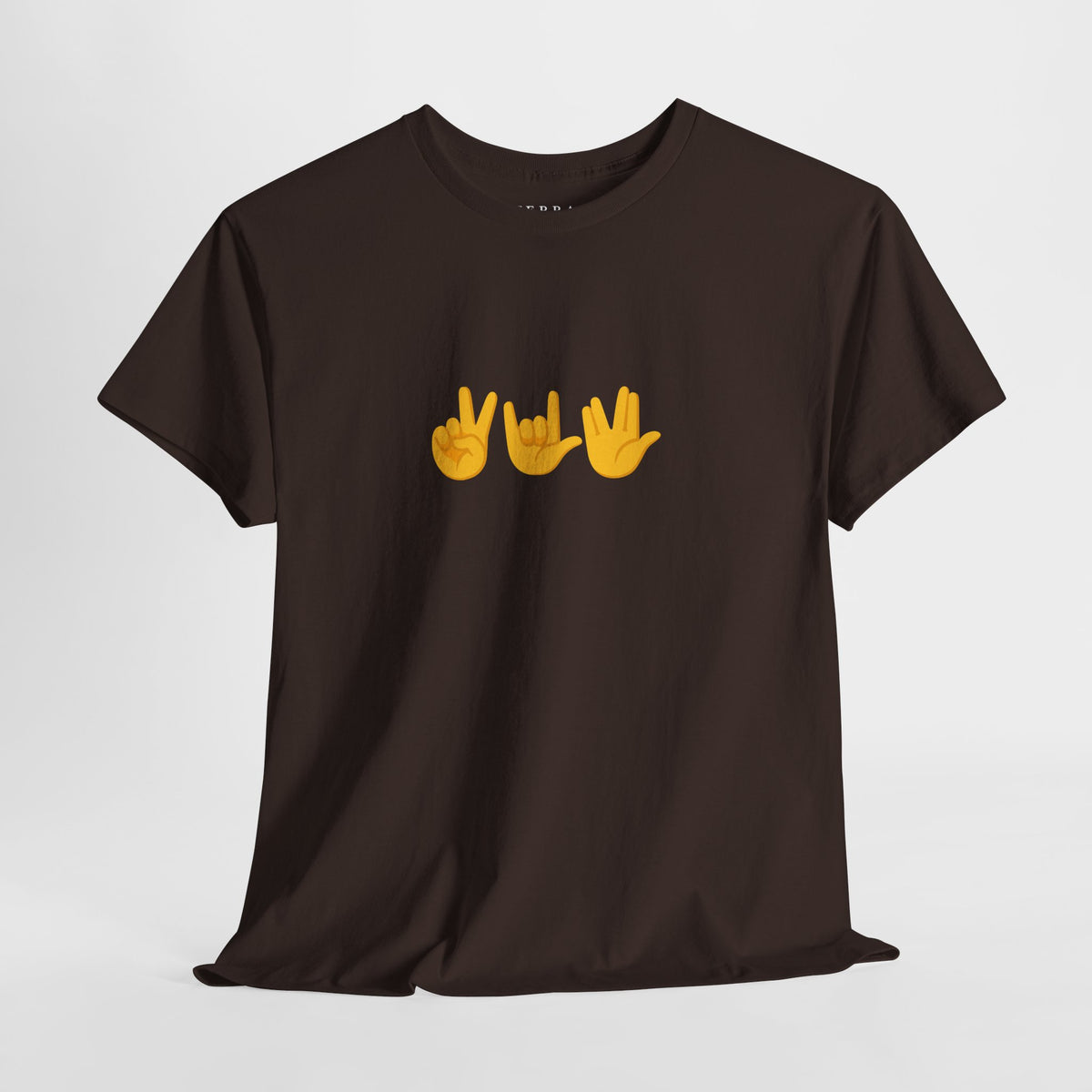 Peace, Love, Live Long Emoji Adult 100% Cotton T-Shirt (Multicolors)