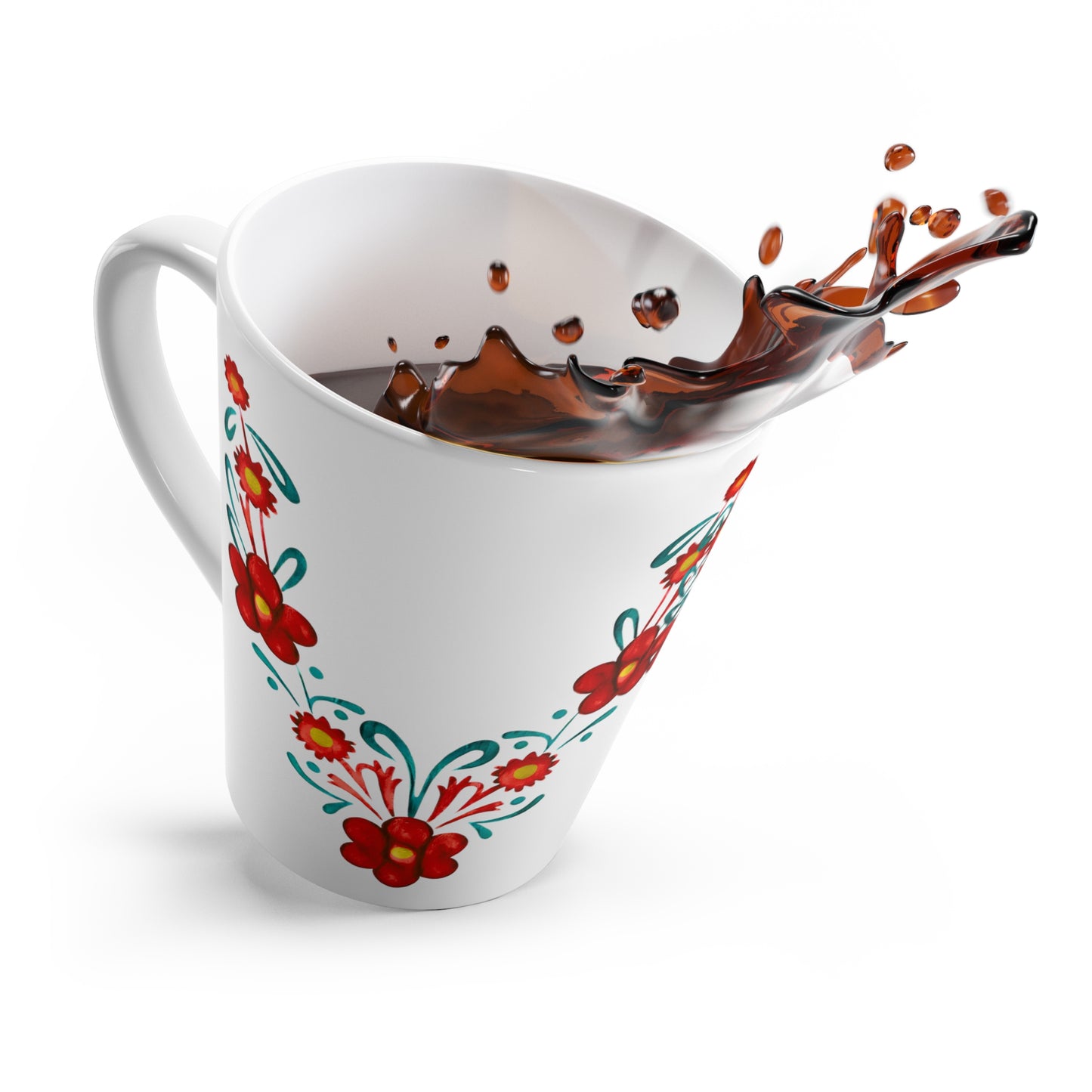 Painted Summer Flowers Latte Mug