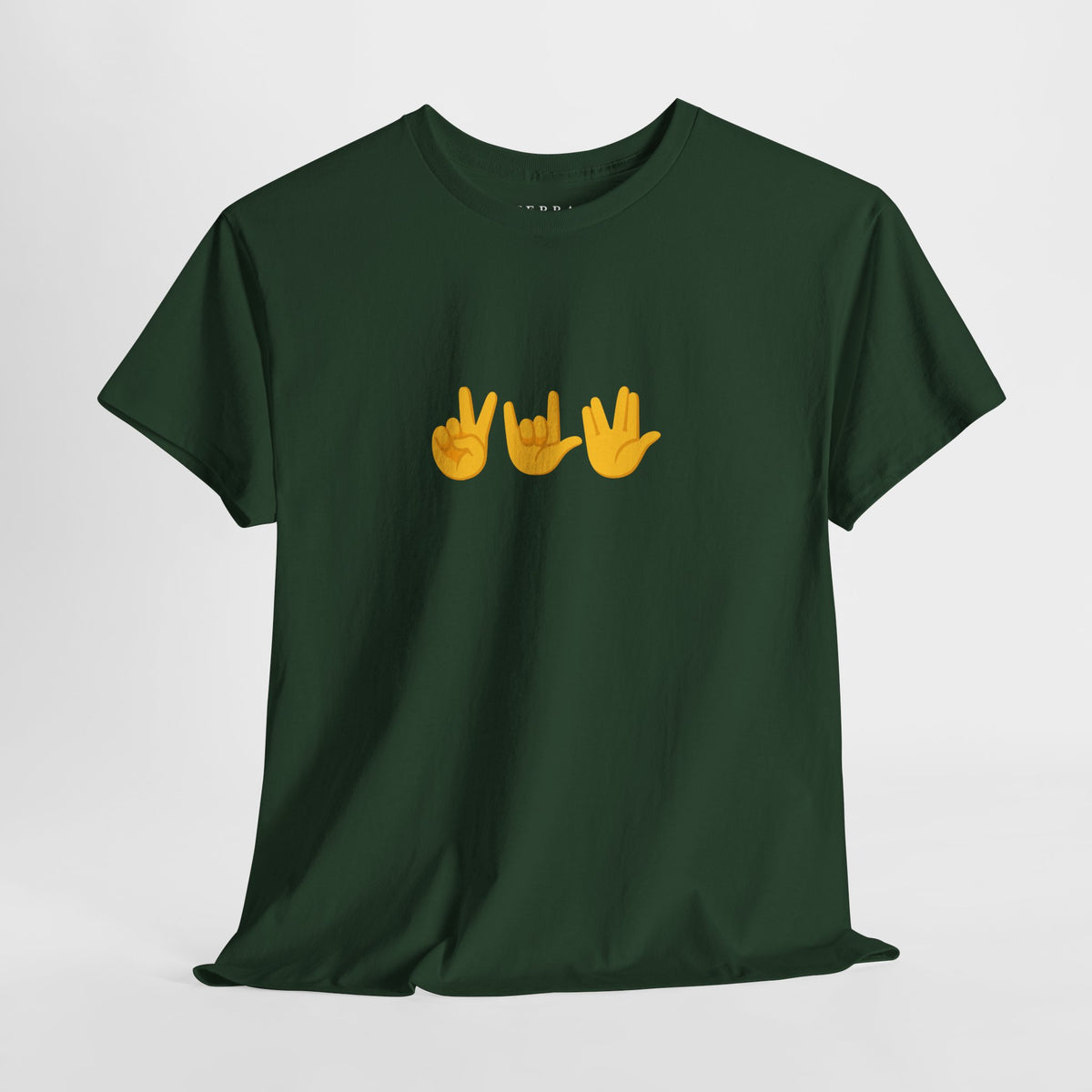 Peace, Love, Live Long Emoji Adult 100% Cotton T-Shirt (Multicolors)