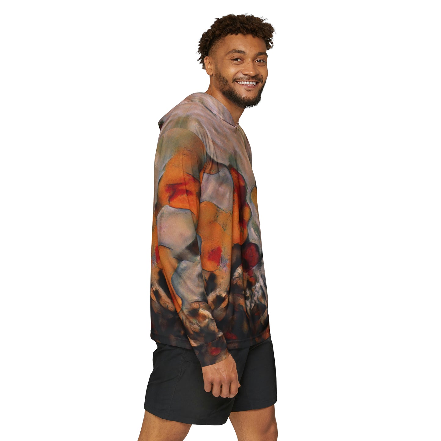 Burnt Umber Rocks Men's Performance Hoodie