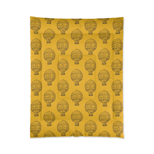 Golden Vintage Hot Air Balloon Comforter (Twin, Twin XL, Queen, King)