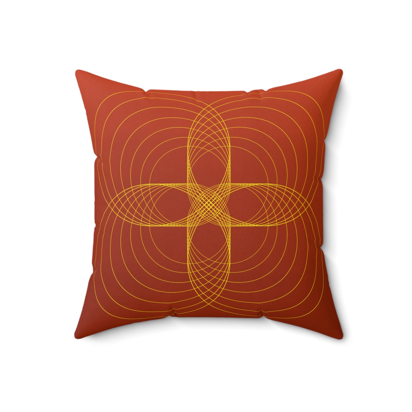 Rusty Red Frequencies Faux Suede Throw Pillow