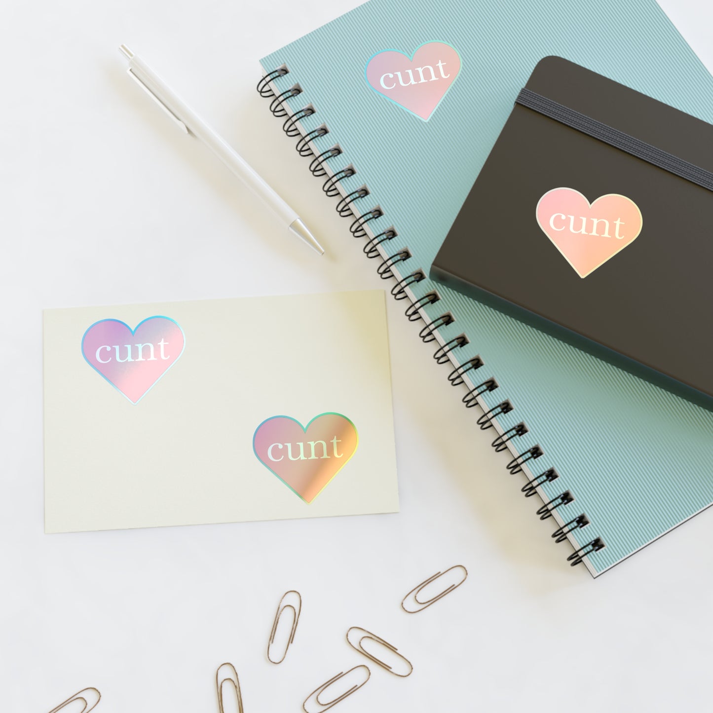 Spicy Heart C-Word Vinyl Stickers (multi sizes)