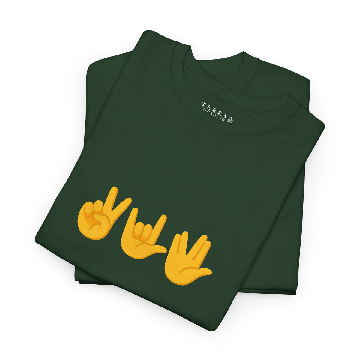 Peace, Love, Live Long Emoji Adult 100% Cotton T-Shirt (Multicolors)
