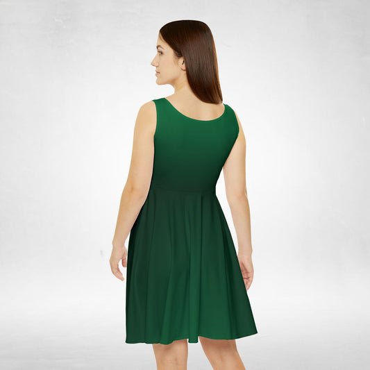 Emerald Green Ombré Women's Skater Dress