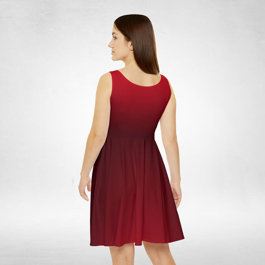 Ruby Red Ombré Women's Skater Dress