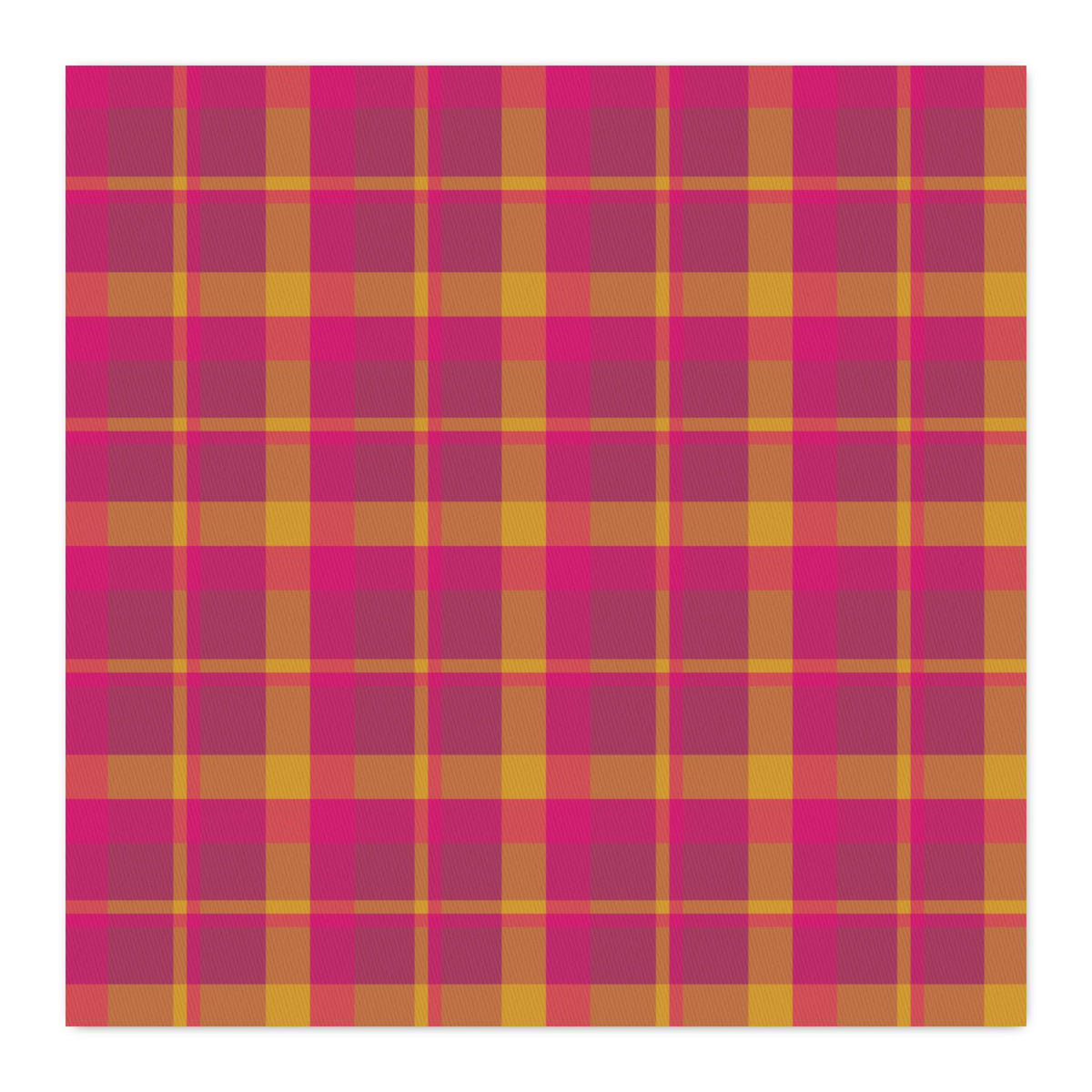 Pink + Yellow Plaid 100% Cotton Twill Fabric
