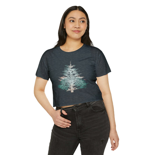 Painted Pine Tree Women's Crop Top