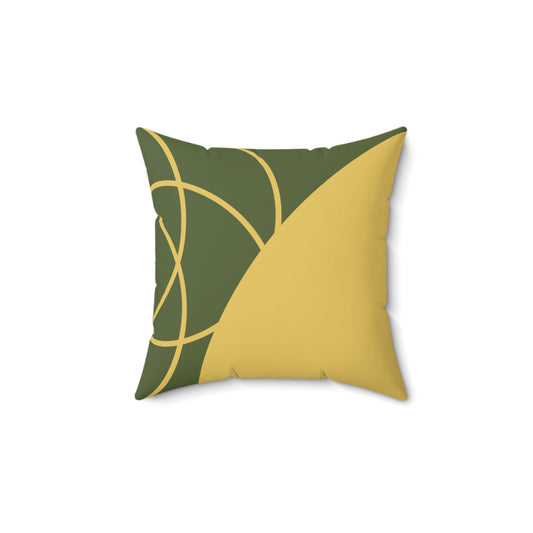 Golden Faux Suede Throw Pillow