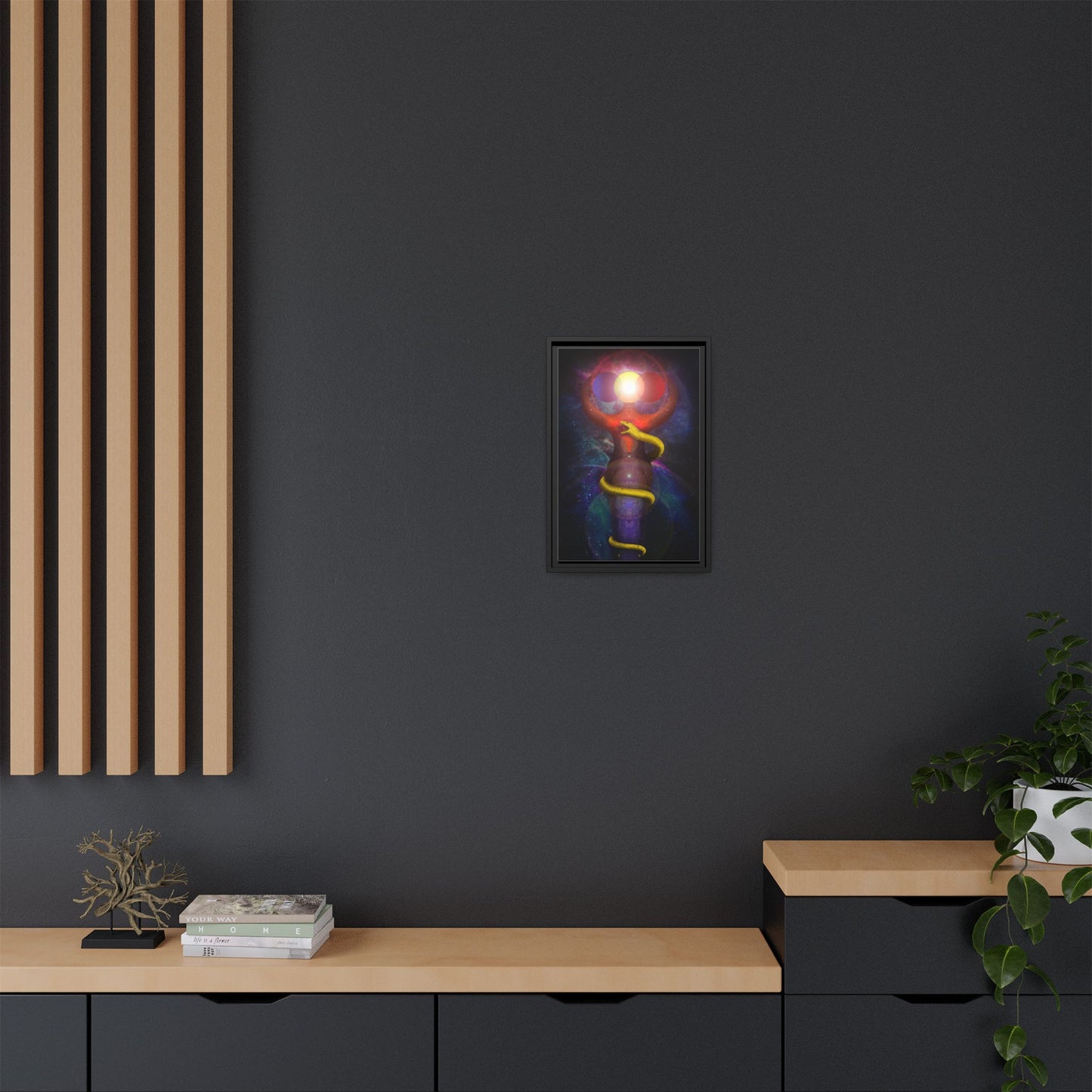 Brigid's Serpent Framed Canvas Print | Surreal Art