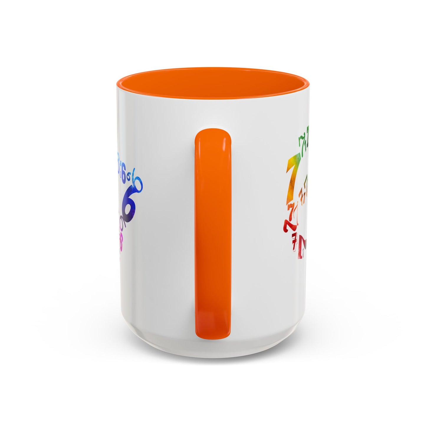 6-7 Meme Illusion Colorful Handle Ceramic Mug (11, 15oz)