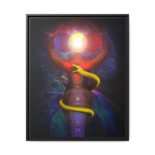 Brigid's Serpent Framed Canvas Print | Surreal Art