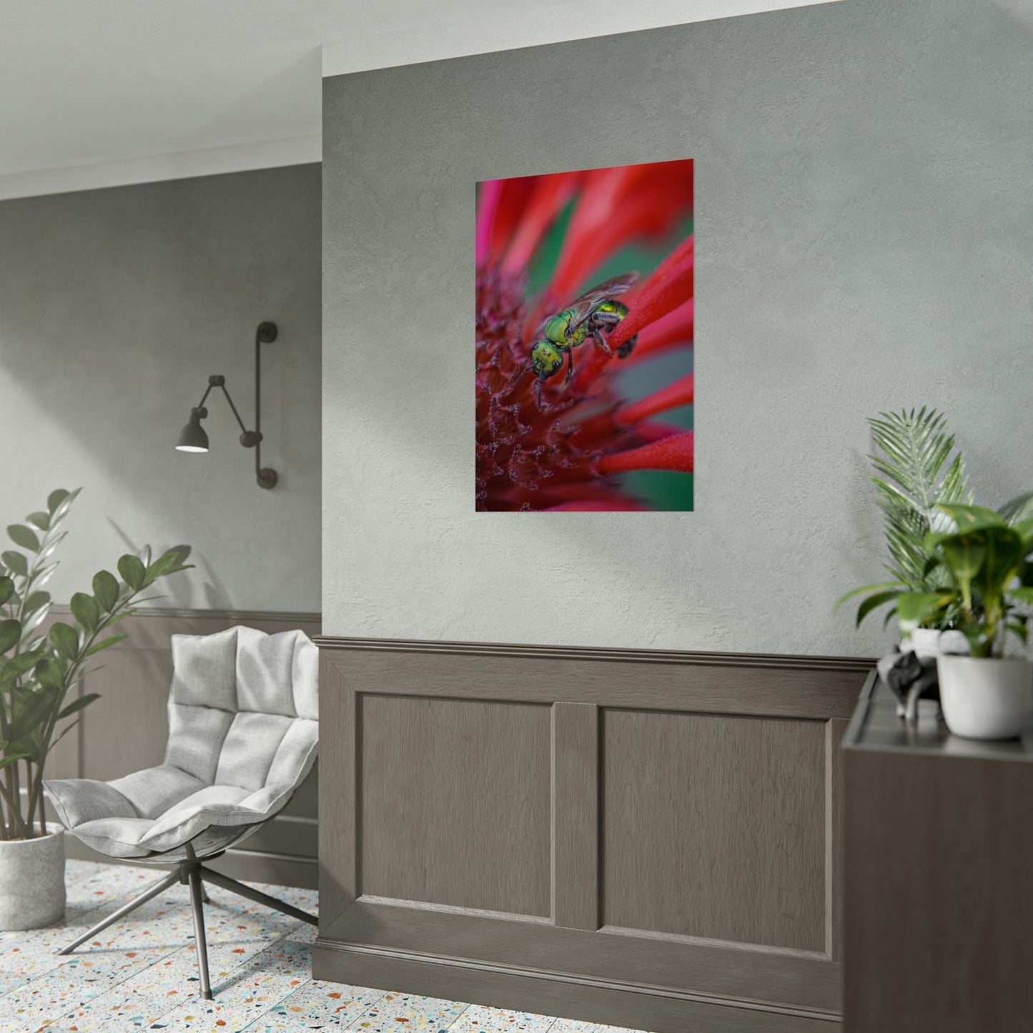 Beautiful Green Bee Fine Art Print