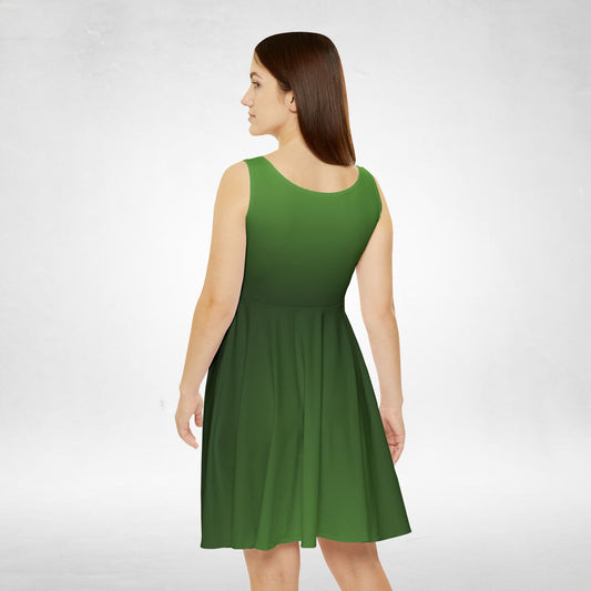Peridot Green Ombré Women's Skater Dress