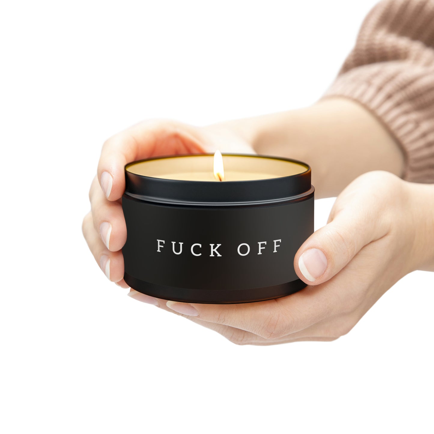 Fuck Off Candle in Minimalist Black Steel Tin (2 sizes)
