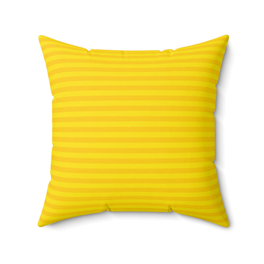 Citron Yellow Striped Faux Suede Throw Pillow