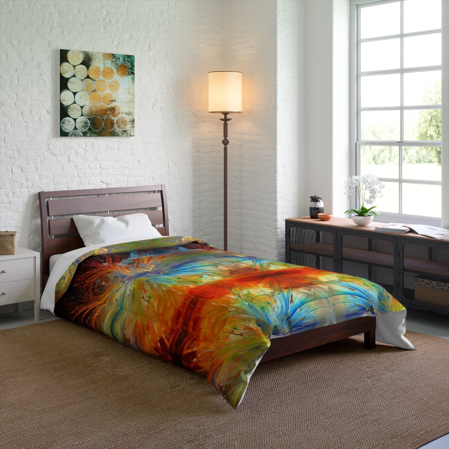 Cosmic Clockworks Bedroom Comforter (Twin, Twin XL, Queen, King) | Abstract Art Blanket