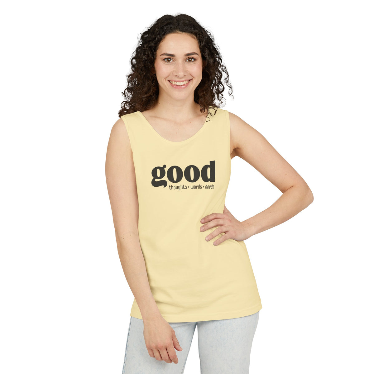 Good Thoughts, Words, Deeds Adult 100% Cotton Tank