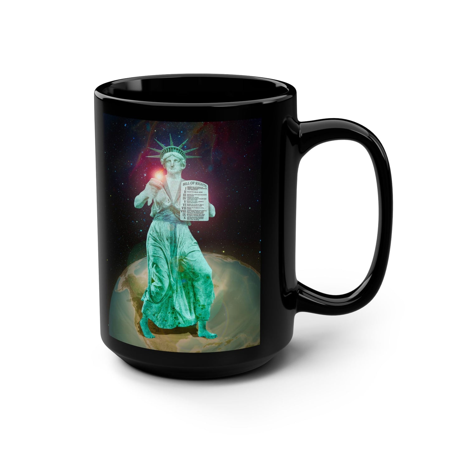 Divine Lady Liberty 15oz Black Mug