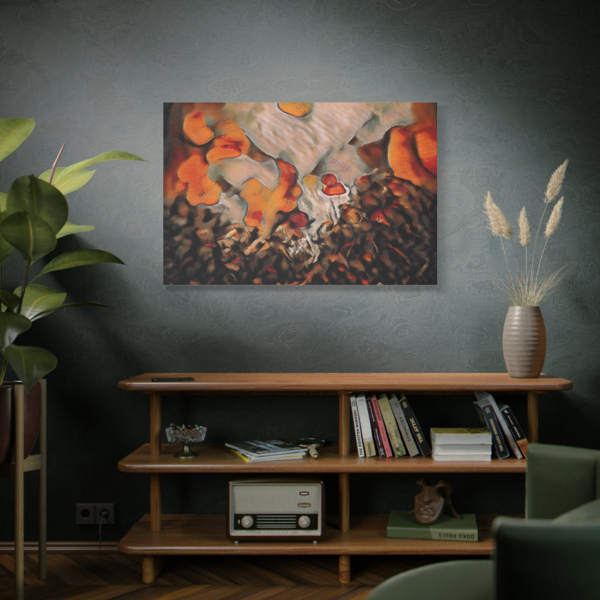 Burnt Umber Rocks Canvas Print | Abstract Art