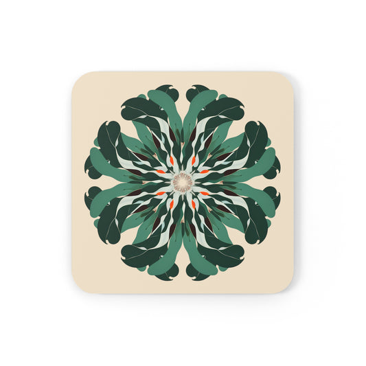 Fractals of Nature 4-Piece Corkwood Coaster Set