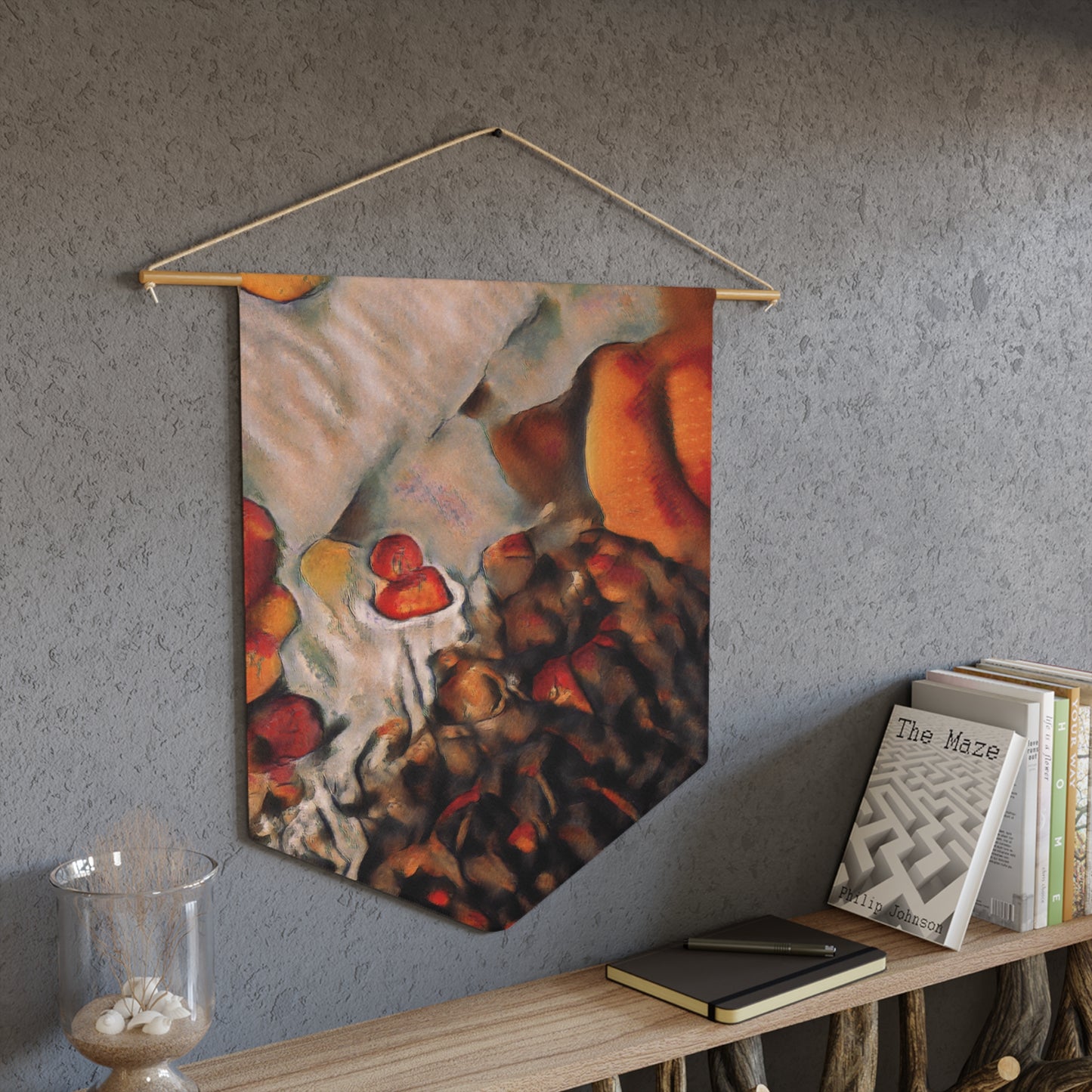 Burnt Umber Rocks Wood + Twine Tapestry