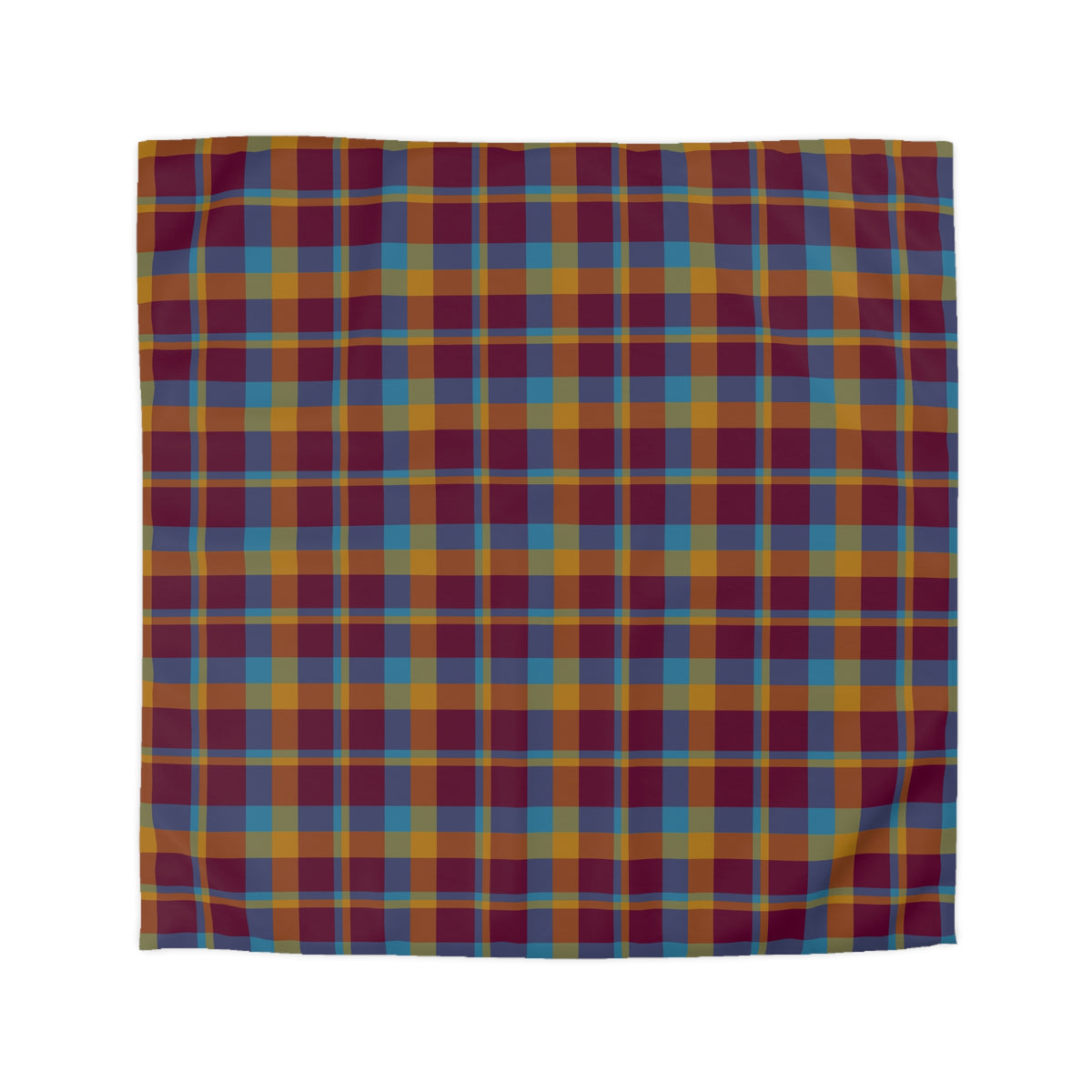 Mustard + Plum Plaid Woven Duvet Cover