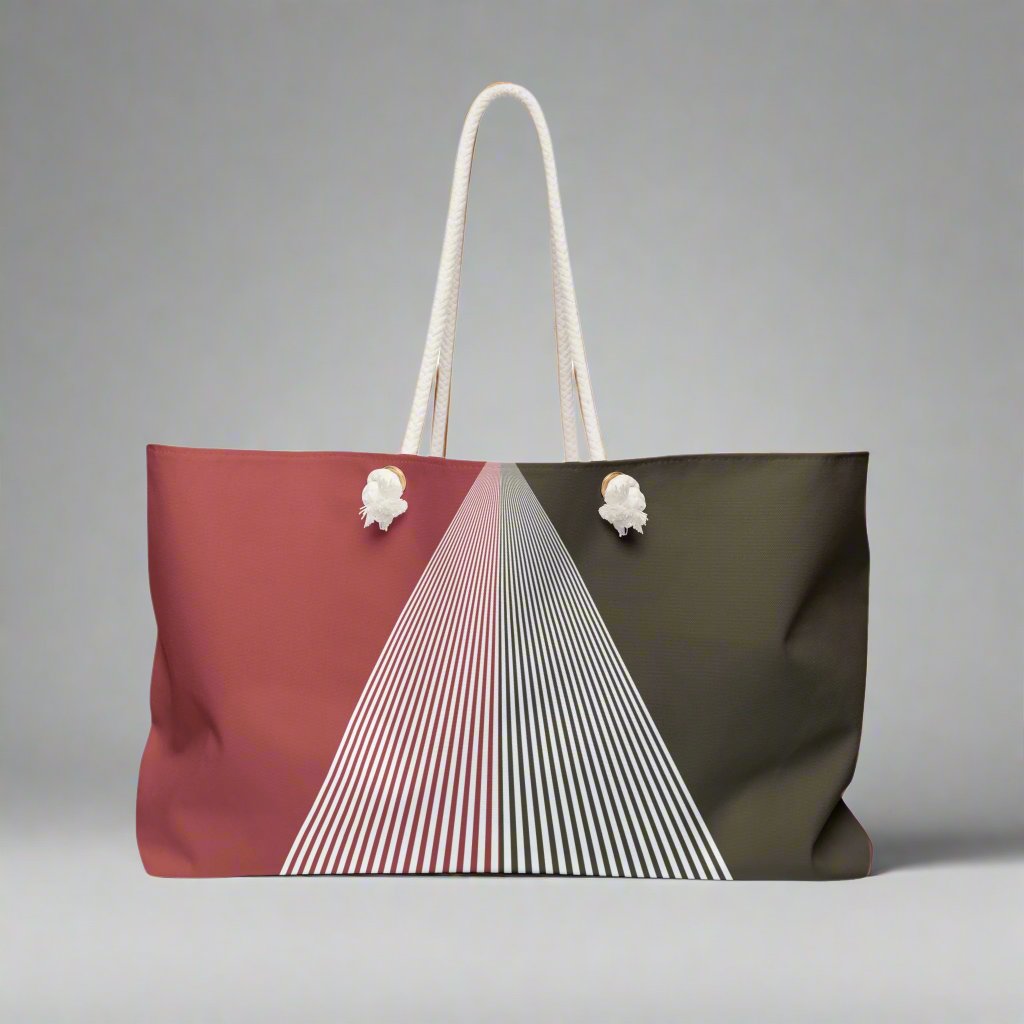 Pink + Brown Color Duality Weekender Bag