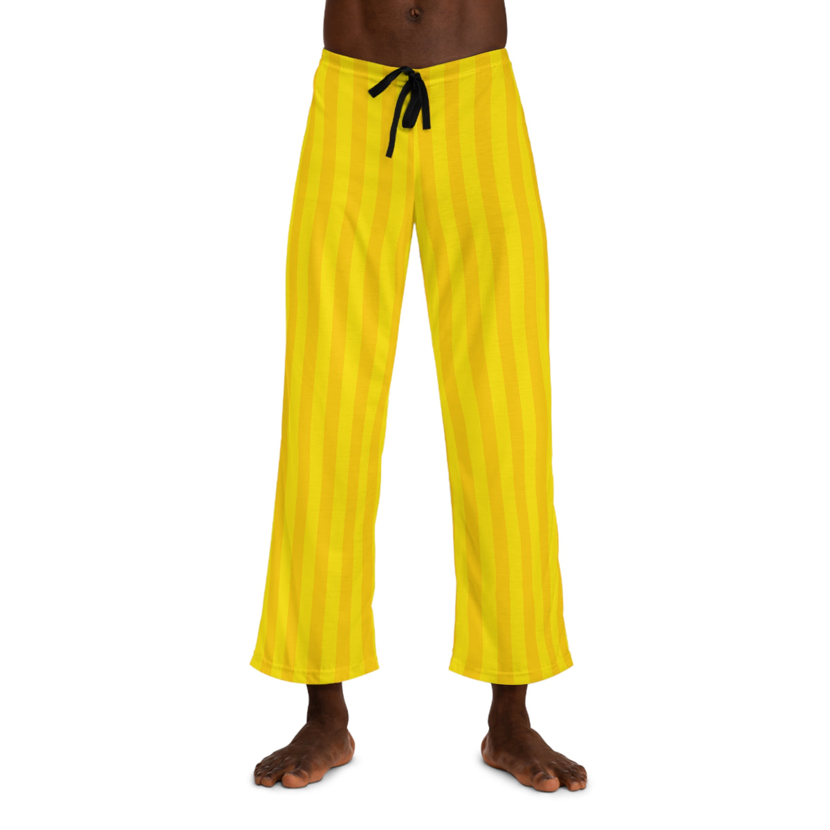 Citron Yellow Striped Men's Pajama Pants