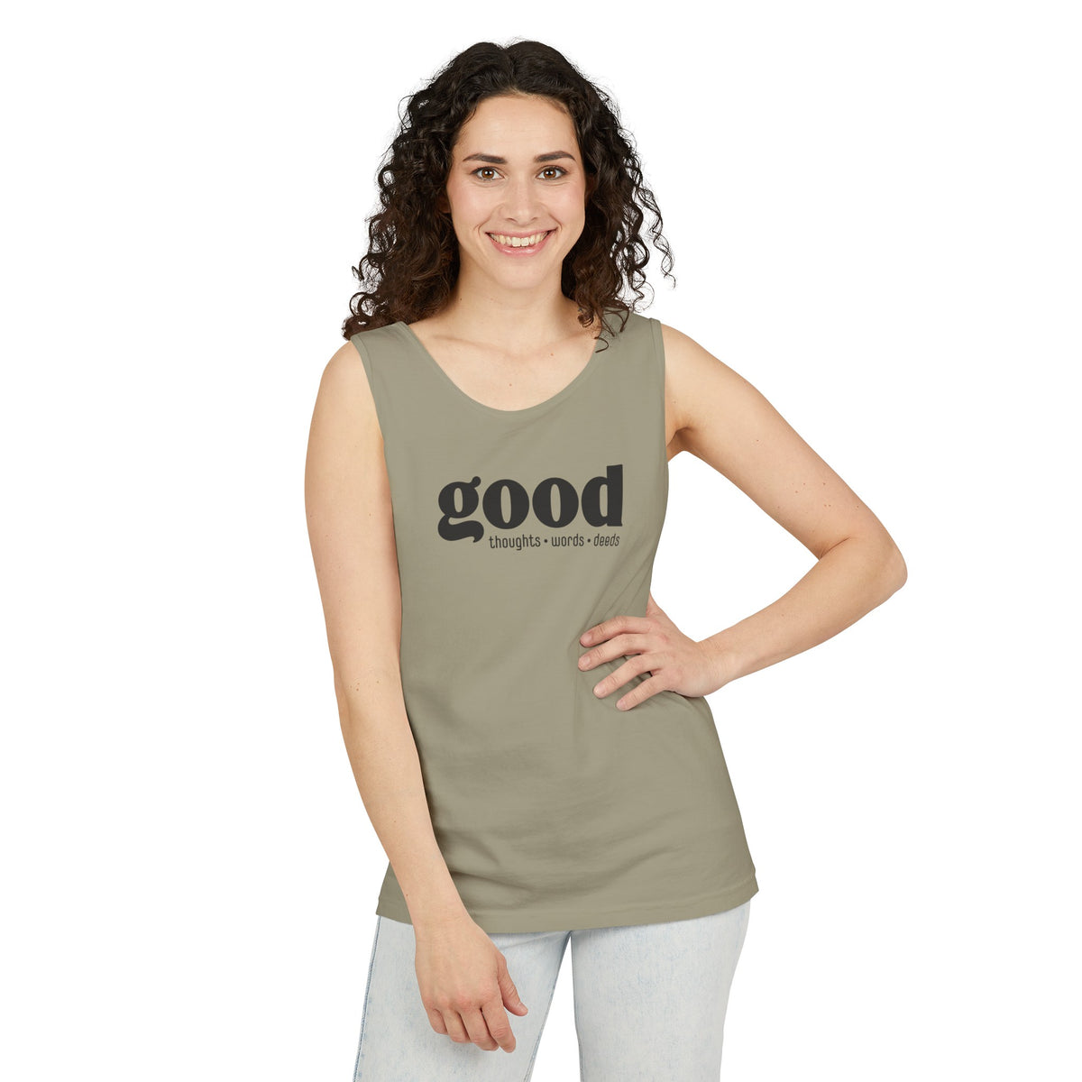 Good Thoughts, Words, Deeds Adult 100% Cotton Tank