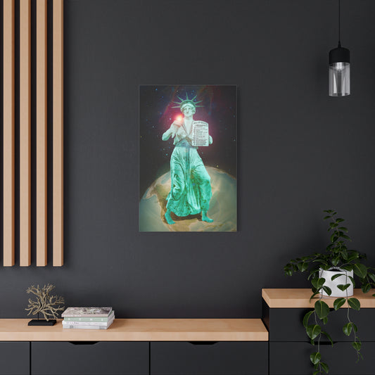 Divine Lady Liberty Canvas Print | Surreal Art