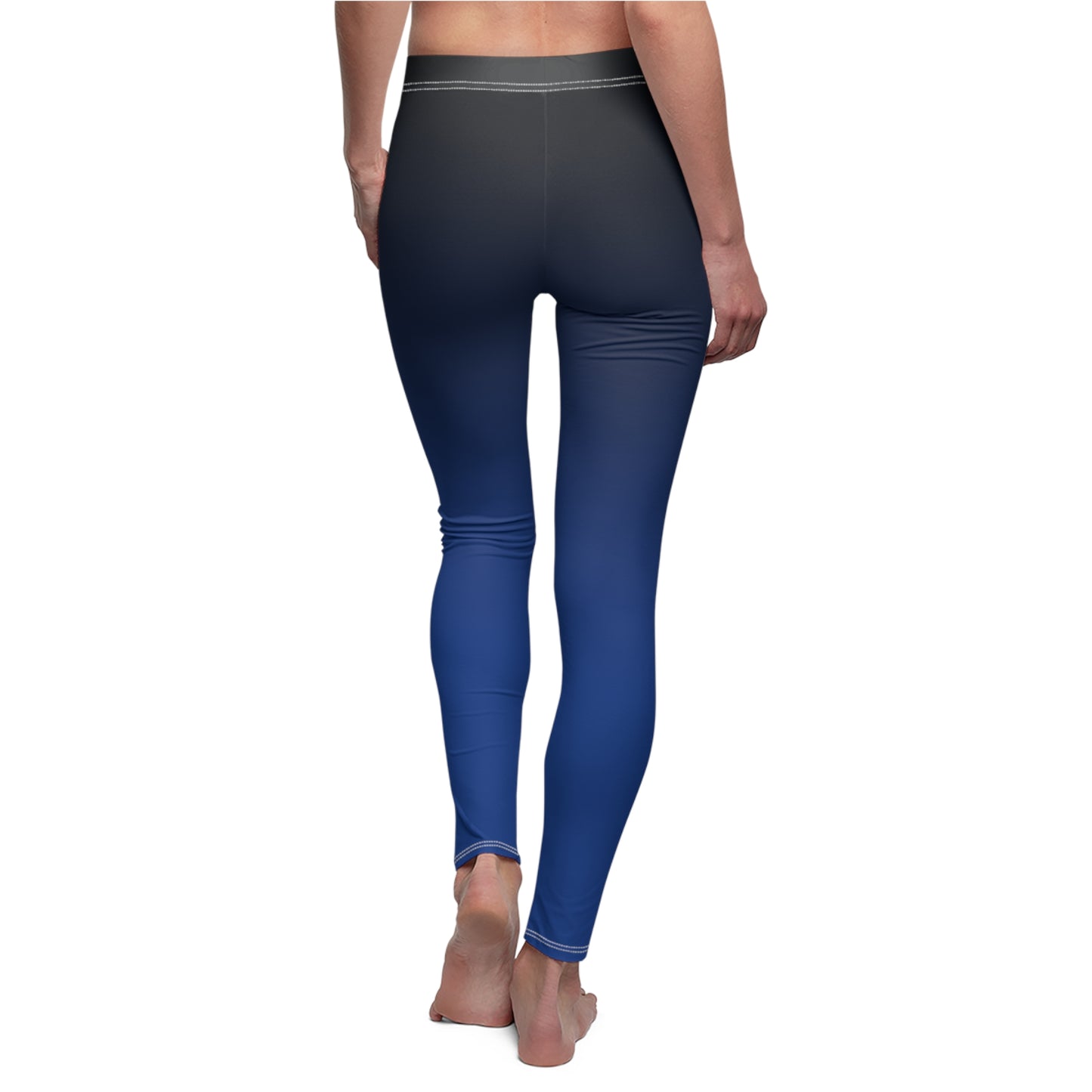 Sapphire Blue Ombré Women's Extra Soft Brushed Suede Leggings