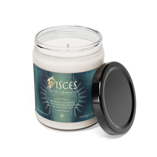 Pisces Zodiac Vibes 9oz Soy Candle, 5 scents