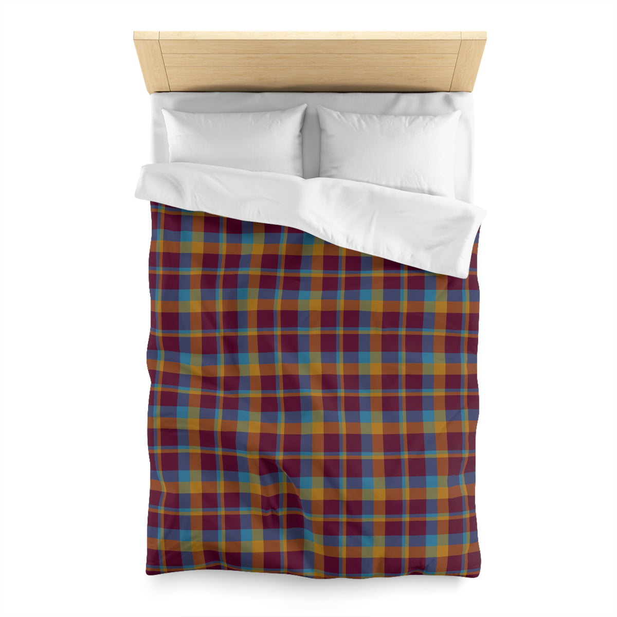 Mustard + Plum Plaid Woven Duvet Cover