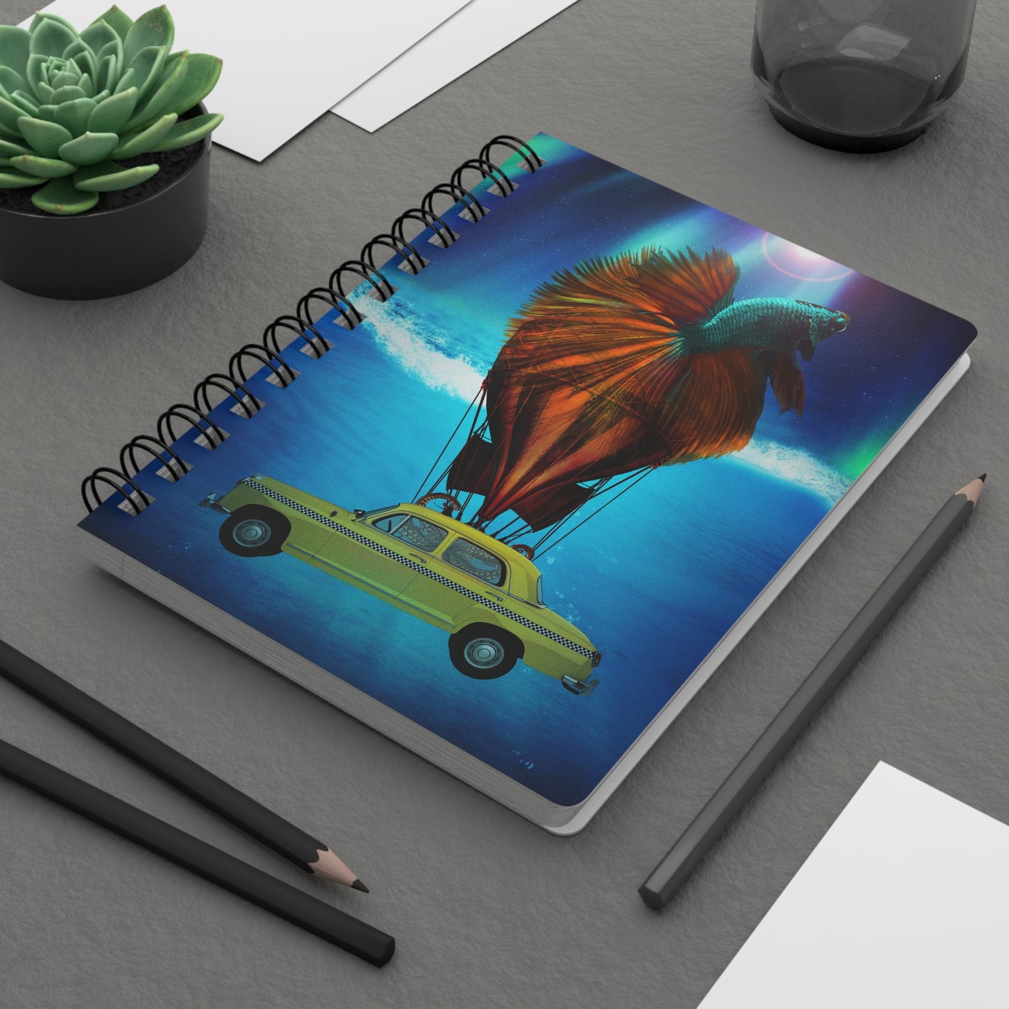 Aquamobile Taxi Service Spiral-Bound Lined Notebook