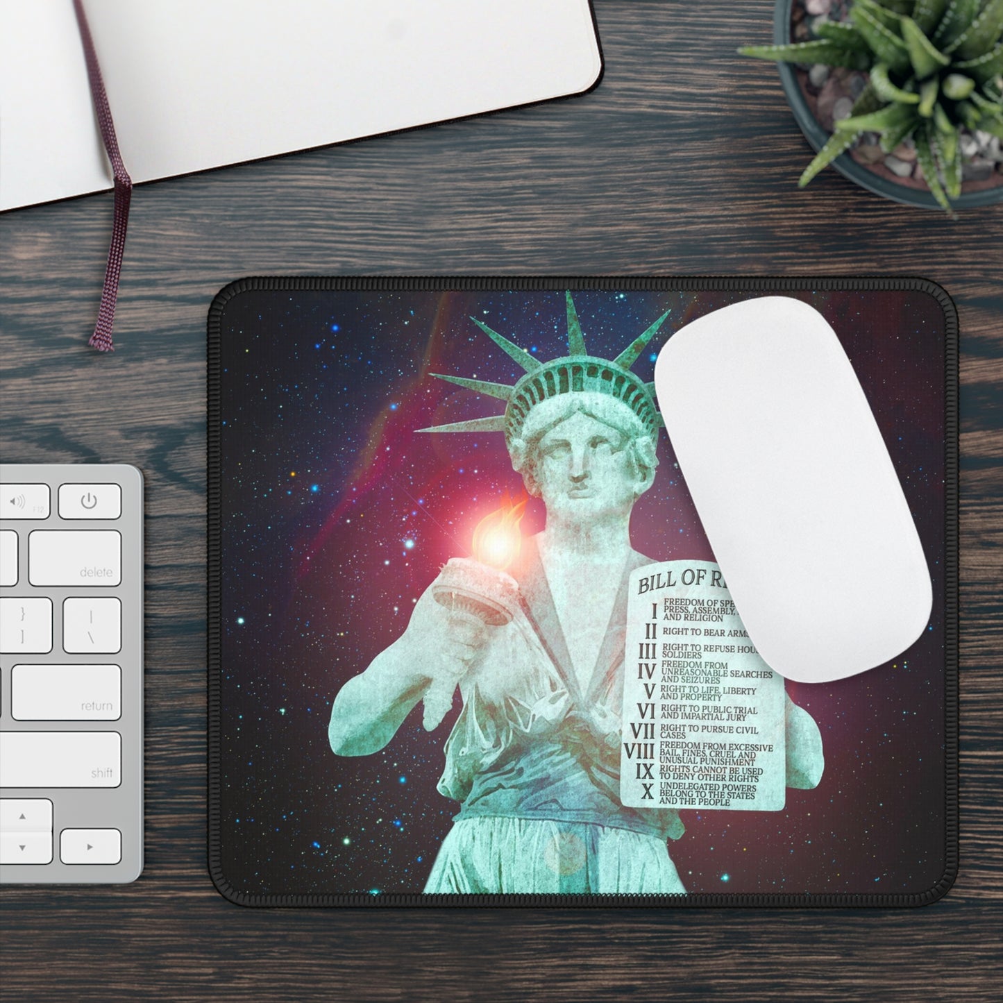 Divine Lady Liberty Large Mouse Pad | Surreal Art