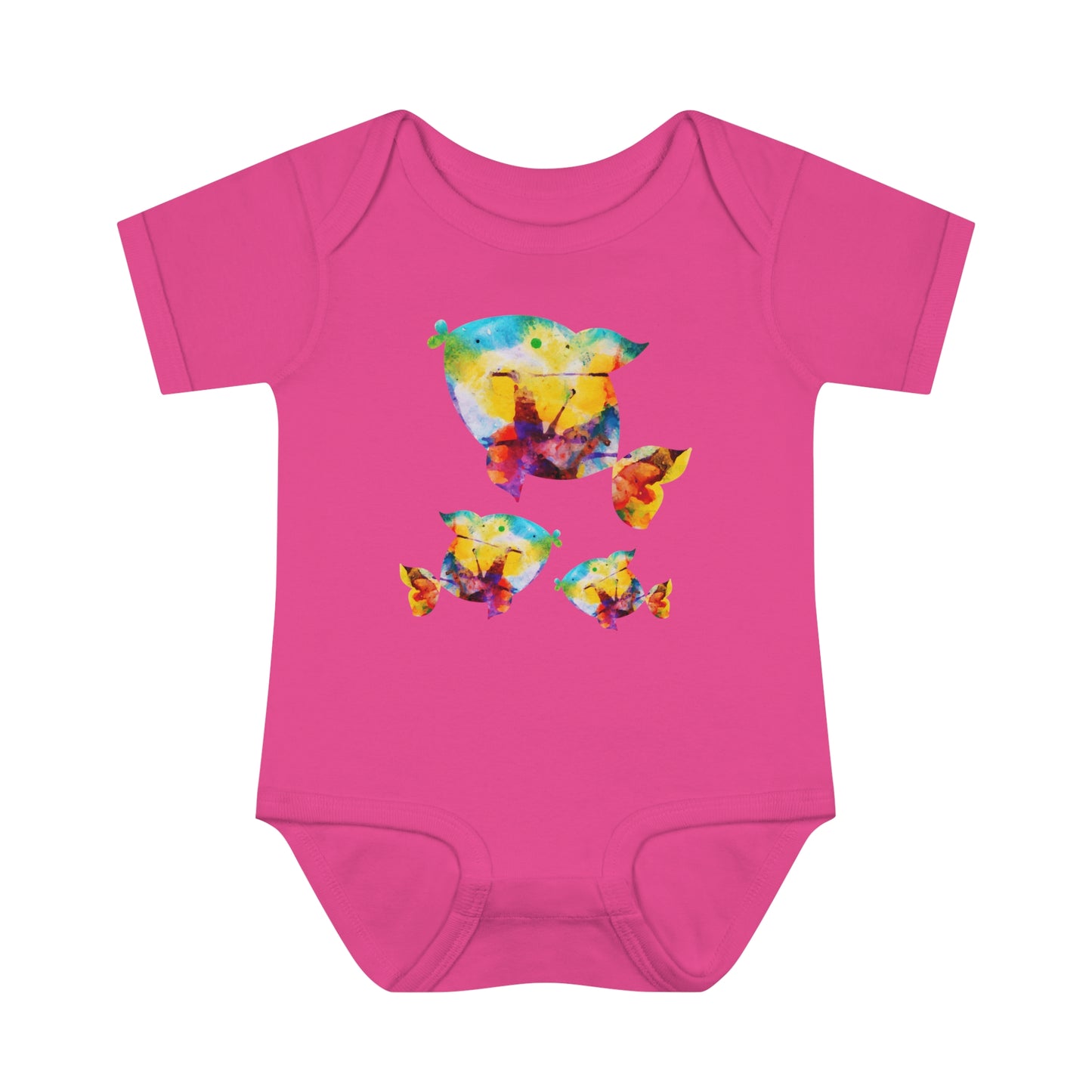 Happiness is a Painted Fish Baby Onesie 6M-18M (multicolors)