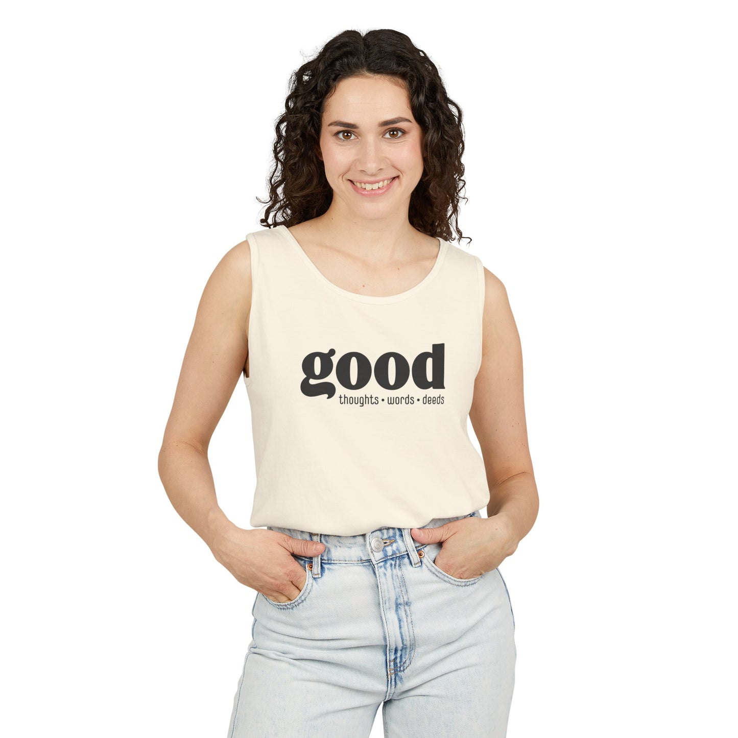 Good Thoughts, Words, Deeds Adult 100% Cotton Tank
