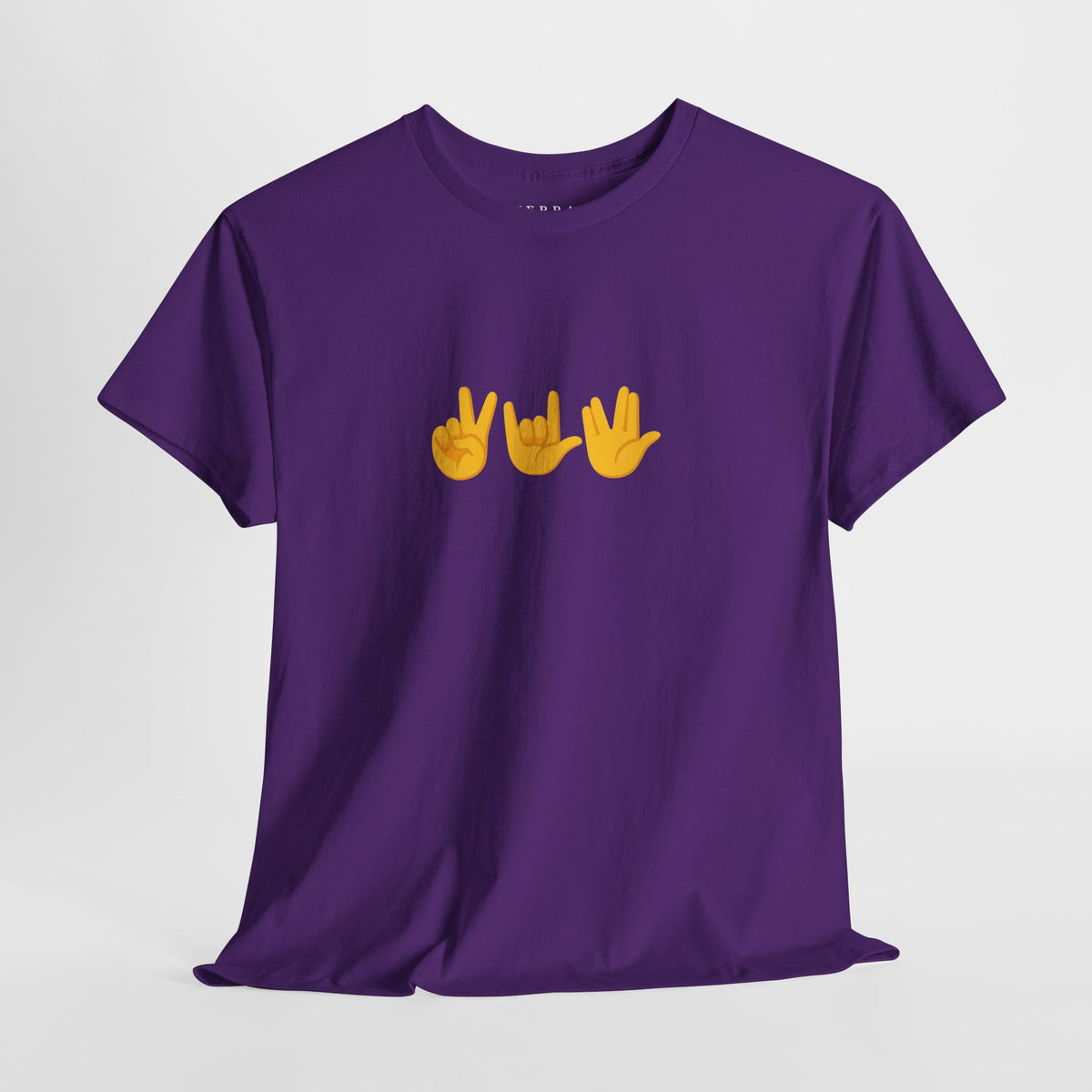 Peace, Love, Live Long Emoji Adult 100% Cotton T-Shirt (Multicolors)