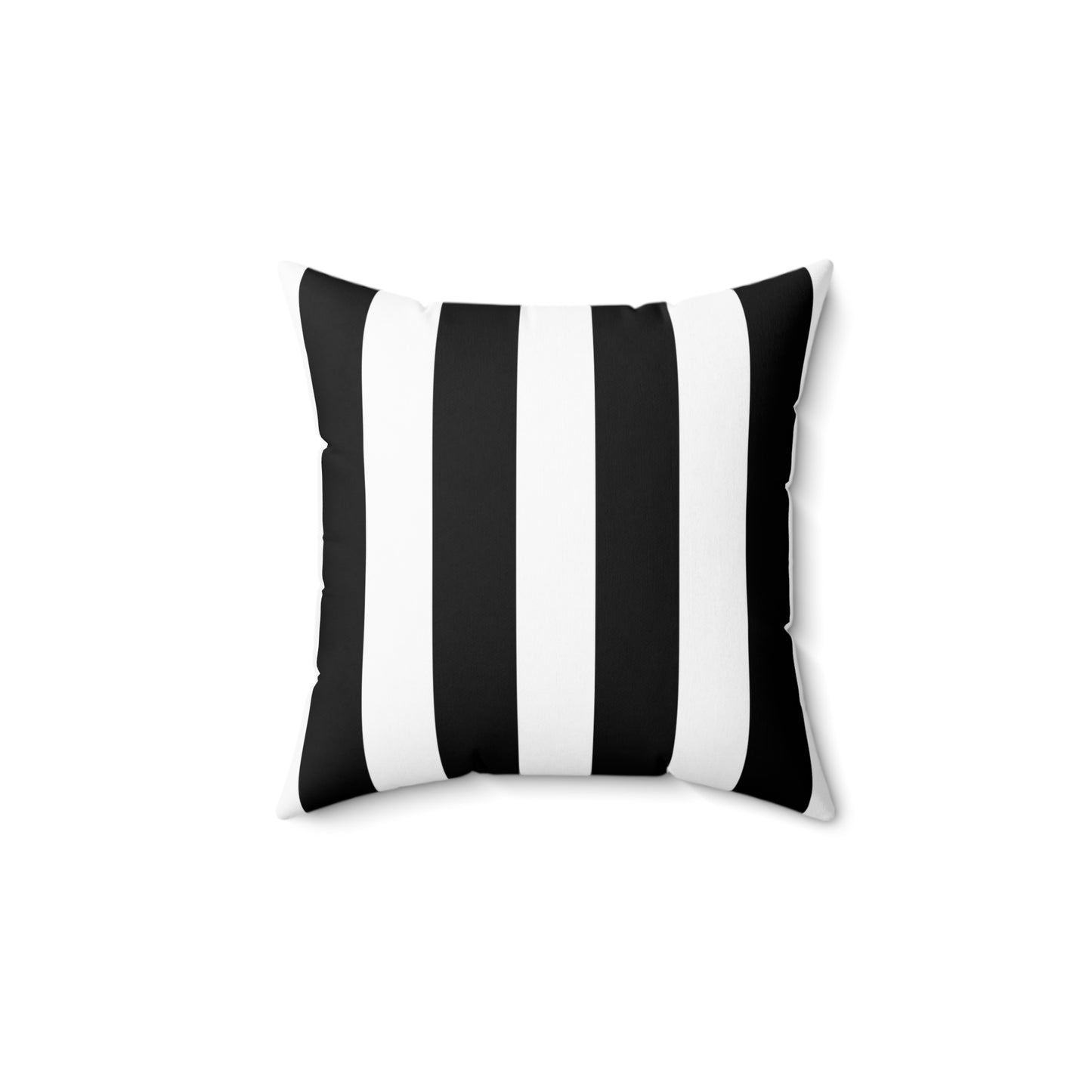 Vertical Black & White Striped Faux Suede Throw Pillow