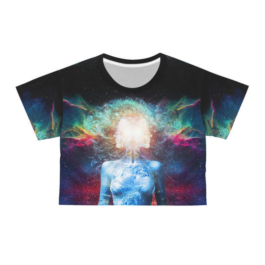 21st Century Gaia Surreal Art Crop Top