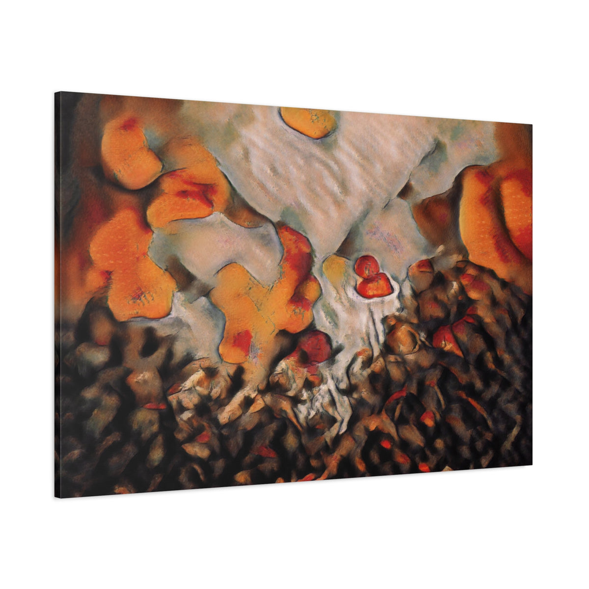Burnt Umber Rocks Canvas Print | Abstract Art